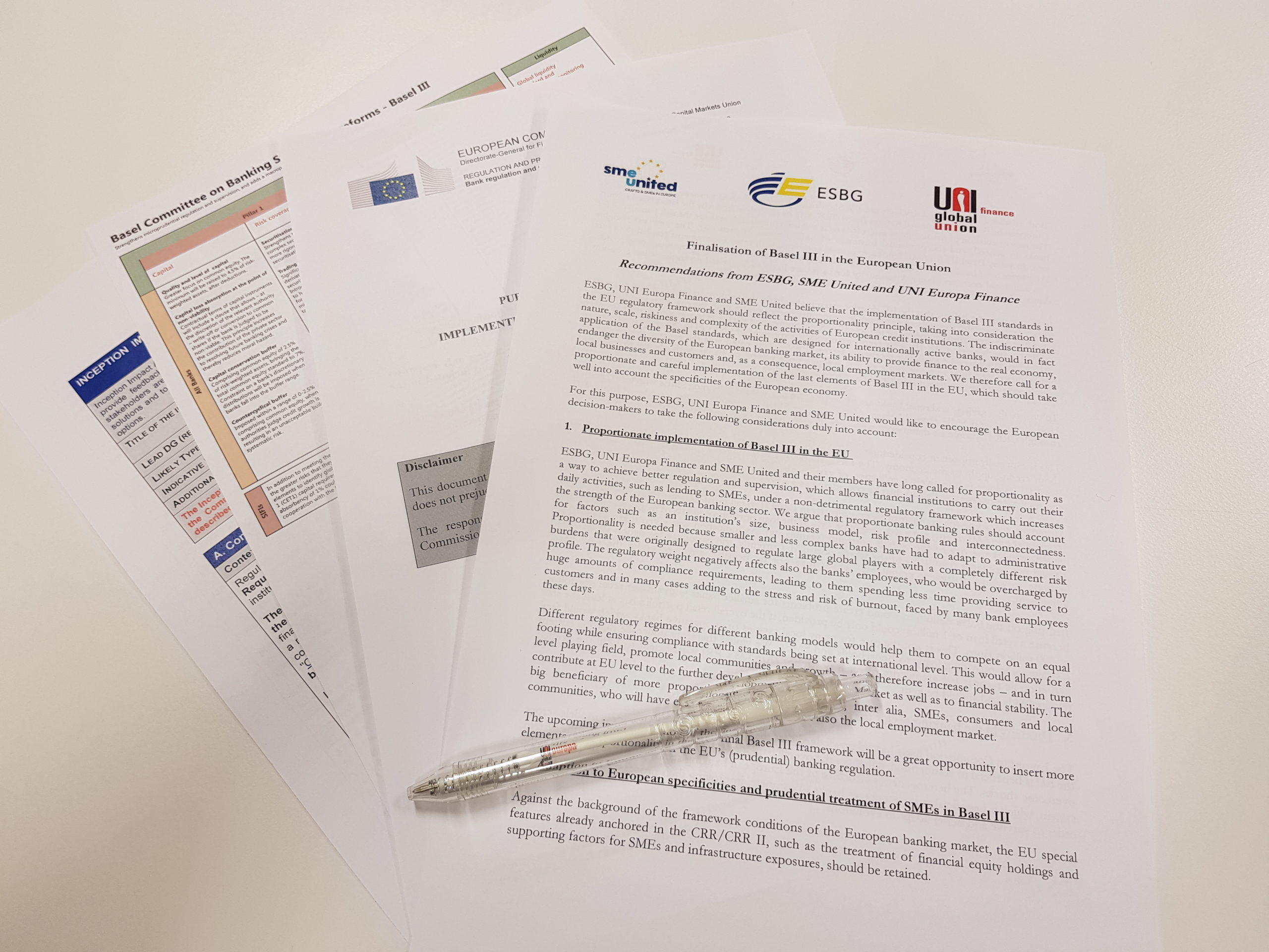 UNI Europa Finance launches joint recommendations on Basel III together with the European Savings and Retail banking Group and SME United