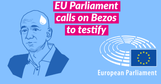 The European Parliament calls on Jeff Bezos of Amazon to testify