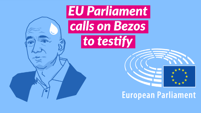 The European Parliament calls on Jeff Bezos of Amazon to testify