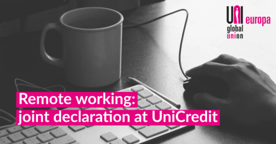 UniCredit European Works Council signs Joint Declaration on Remote Work