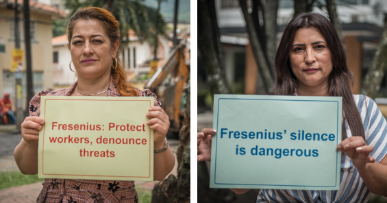 Global union campaign: Fresenius must denounce death threats in Colombia