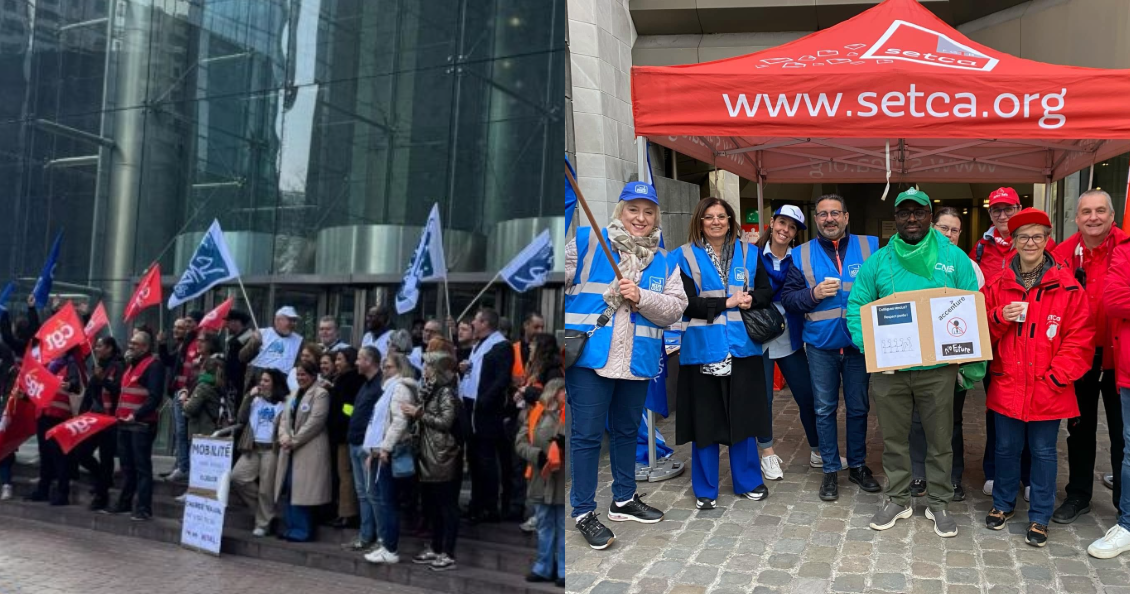 UNI stands with striking finance workers at Société Générale and BNP Paribas Fortis